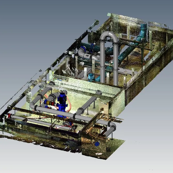 3D-scan van een bestaande installatie als puntenwolk